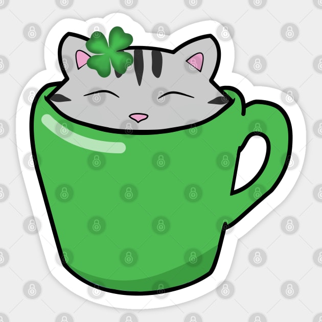 St Patrick's day cat Sticker by Purrfect